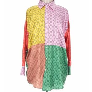 Colorful Patchwork Women's Blouse